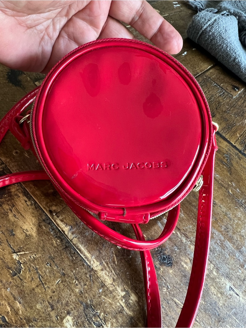 Marc Jacobs Glossy Red Round Patent Crossbody Bag